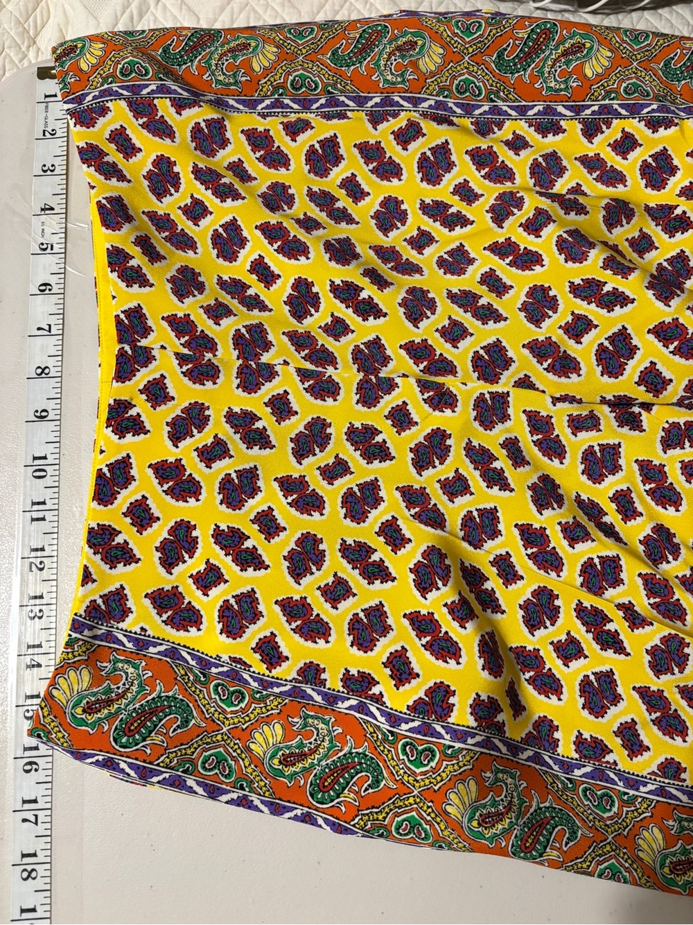 Ralph Lauren Collection Yellow Silk Paisley Pants Size 6 Simone Preppy Luxury - Picture 14 of 16
